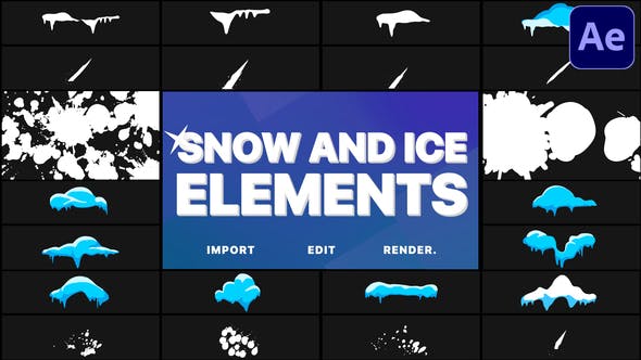 ترانزیشن یخ و برف افترافکت Snow And Ice Elements